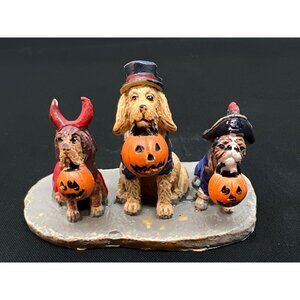 Spooky Town Halloween Dogs In Costume Collectible Miniature Figurine